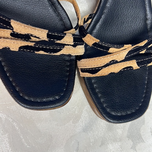 Christian Di Riccio Leopard Cheetah Strappy Platform Heeled Sandals Clog - Picture 11 of 15